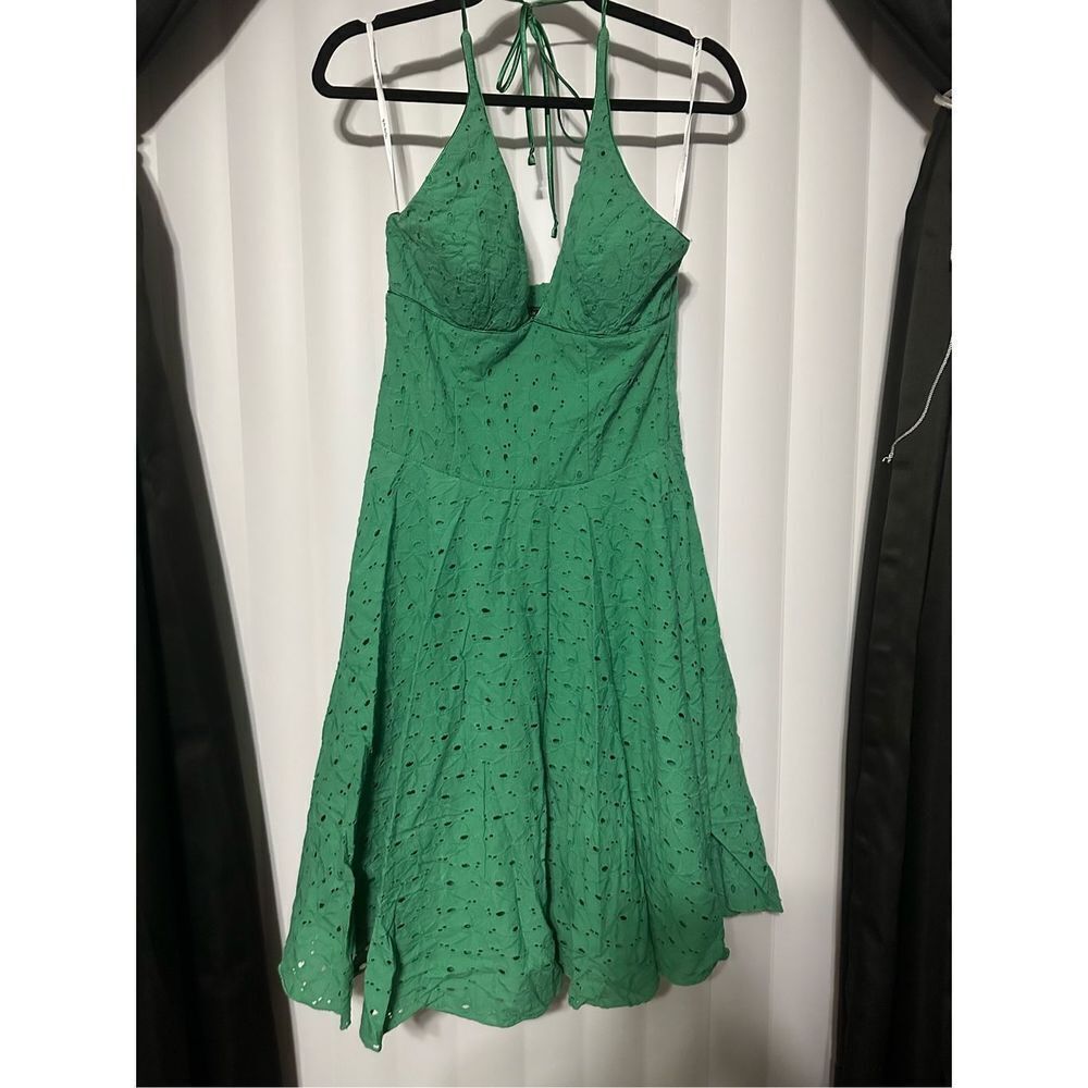 My Michelle green halter style dress, 100% cotton
